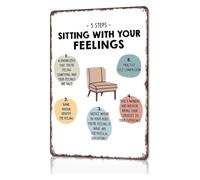 RNUMLIGH Feelings Processing Steps Aluminum Sign 8x12 Inch