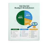 RNUMLIGH Financial Education Wall-Art 50 30 20 Budget Rule Poster Money Management System for Study Room Office Decor(Framed,16x24inch(40x60cm))