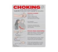RNUMLIGH First Aid Poster How to Do The Heimlich Maneuver Educational Guide Canvas Print Wall-Art for Kitchen Office School Bedroom Living Room Decor(Unframed,16x24inch(40x60cm))