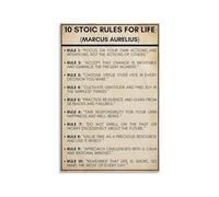 RNUMLIGH Focus on What You Can Control Poster Stoic Philosophy Wall-Art 10 Rules for Resilience Virtue Life Office Gym Locker Room Decor Motivational Print(Framed,16x24inch(40x60cm))