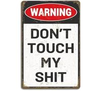 RNUMLIGH Funny Vintage Glossy Hands Off My Beer Tin Sign Pre Pasted Removable Man Cave Bar Decor Oblong Metal Art 8 X 12 in