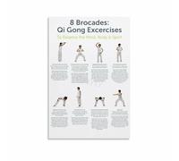 RNUMLIGH Gentle Movement Sequence Poster 8 Forms for Mindfulness and Relaxation Wall-Art for Home Office Decor Calming Exercises Chart(Framed,08X12inch(20X30cm))