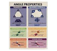 RNUMLIGH Geometry Angle Properties Metal Tin Sign Math Educational Wall Decor For Classroom Student Learning Home Room Study Guide 8 X 12 inch