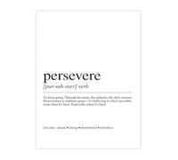 RNUMLIGH Gift of Encouragement Persevere Definition Print Resilience Wall-Art for Office Study Decor(Framed,08x12inch(20x30cm))