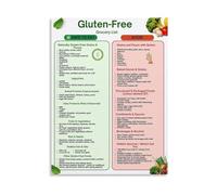 RNUMLIGH Gluten-Free Diet Grocery List Poster Celiac Disease and Gluten Intolerance Guide Canvas Painting Wall-Art for Home and Clinic Decor(Framed,08x12inch(20x30cm))
