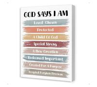 RNUMLIGH God Says I Am Loved Wall-Art for Affirmations Nursery Sunday School Classroom Decor(Framed,16x24inch(40x60cm))