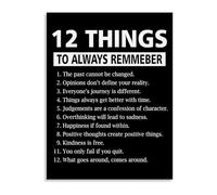 RNUMLIGH Home Office Decor Canvas Print 12 Things to Always Remember Quotes Wall-Art for Bedroom Living Room(Unframed,12x18inch(30x45cm))