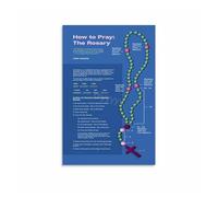 RNUMLIGH How to Pray the Rosary Poster, Catholic Prayer Guide Wall-Art for Room, Chapel, Home Altar Decor(Unframed,16x24inch(40x60cm))
