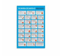 RNUMLIGH Human Rights Declaration Poster Canvas Wall-Art Inspirational Charter for Social Studies Classroom and Office Decor(Framed,08x12inch(20x30cm))