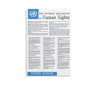 RNUMLIGH Human Rights Poster Declaration UDHR Inspirational Educational Wall-Art for Classroom Office Library Study Decor(Framed,08X12inch(20X30cm))