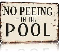 RNUMLIGH Humorous Swimming Notice Metal Sign Silly Restroom Ban for Backyard Cabana Patio Bar Plaque 8 X 12 inch