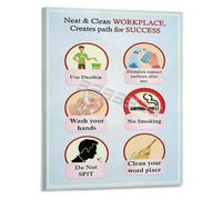 RNUMLIGH Hygiene Guidelines Poster Public Places Cleanliness Rules Educational Canvas Wall-Art for Office Restroom(Unframed,08x12inch(20x30cm))