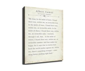 RNUMLIGH Invincible Summer by Camus - Vintage Quote Poster for Study Room & Book Lover Decor(Unframed,08x12inch(20x30cm))