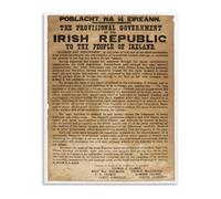 RNUMLIGH Irish Republic Proclamation 1916 Poster Text Art Canvas Wall-Art for Study Room Decor(Unframed,16x24inch(40x60cm))