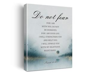 RNUMLIGH Isaiah 41 10 Do Not Fear Canvas Wall-Art Print Inspirational Scripture Decor for Home Office(Unframed,12x18inch(30x45cm))