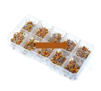 RNUMLIGH Kit d'assortiment de condensateurs céramiques Multicouches 50 V, 500 pièces/lot, 10 valeurs x 50 pièces, 0,1 uf-10 uf (104~106), avec boîte de Rangement