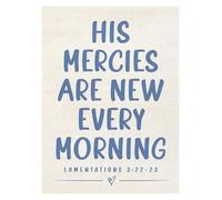 RNUMLIGH Lamentations 3:22-23 Wall Art - His Mercies Are New Every Morning Bible Verse Print for Christian Home Decor (Framed,08x12inch(20x30cm))