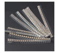 RNUMLIGH Lot de 200 condensateurs électroniques 1210, 10 Types, 0,1 UF à 100 UF, 1210 SMD, Assortiment de condensateurs 0,1 UF, 0,47 UF, 0,68 UF et 1 UF