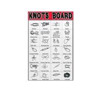 RNUMLIGH Maritime Wall-Art Sailor Knots Poster Nautical Rope Chart Canvas Print for Coastal Decor Beach House Living Room Office(Framed,12x18inch(30x45cm))