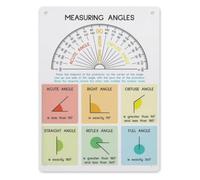 RNUMLIGH Measuring Angles Tin Sign Math 12x8 Inch | Clear angle diagrams with degree labels help students understand geometry concepts quickly