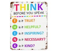 RNUMLIGH Mental Wellness Quote Metal Sign For Classroom Management Wall-Art Respectful Communication Poster School Library Character Education Tin Plaque 8 X 12 inch