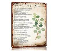 RNUMLIGH Metal Sign I Am The True Vine John 15 Wall Decor Branches Scripture Art for Living Room Sunday School 8 X 12 inch