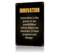 RNUMLIGH Metal Sign Innovation Motivational Definition School Tin Panel For Laundry Room Balcony Wall 8 X 12 inch