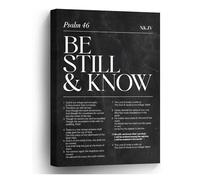 RNUMLIGH Modern Christian Calligraphy Art, “Be Still” Psalm 46 Canvas Print for Gallery Wall, Entryway, Spa Like Bathroom Decor(Unframed,16x24inch(40x60cm))