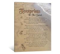 RNUMLIGH Modern Footprints in The Sand Canvas Art Poster Gifts Wall Decor for Study Room Office Print Beach House(Framed,12x18inch(30x45cm))