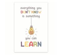 RNUMLIGH Motivational Wall Art Growth Mindset, Lifelong Learning Inspirational Quote Print for Office Home School Decor(Unframed,12x18inch(30x45cm))