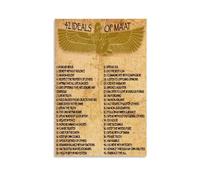 RNUMLIGH Papyrus Style Wall-Art Ancient Egyptian Text 42 Confessions of Maat Educational Poster for Teachers and Students(Unframed,16x24inch(40x60cm))