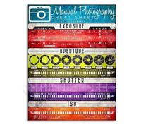 RNUMLIGH Photography Settings Cheat Sheet Poster Manual Mode Guide Chart for Camera Basics Wall-Art Print for Aspiring Photographers Office Decor(Framed,12x18inch(30x45cm))