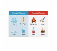 RNUMLIGH Physical and Chemical Changes Poster, Science Diagram & Anchor Chart, Classroom Wall Decor for Middle School, Study(Framed,12x18inch(30x45cm))