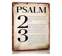 RNUMLIGH Psalm 23 The Lord Is My Shepherd Metal Tin Sign Wall-Art Vintage Scripture Decor for Home Kitchen 8 X 12 inch