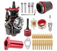 RNUMLIGH PWK28 30MM Carburetor Kit - Upgrade for Predator 196cc 212cc, Coleman Powersports CT200 BT200 MB200, KT196 Twister, 80T Go Kart (Black)(Red)