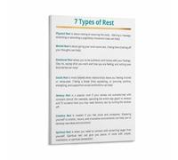 RNUMLIGH Restorative Rest Chart Poster, 7 Types for Self Care and Emotional Wellness, Inspirational Art Print for Therapist, Office, Home(Unframed,08x12inch(20x30cm))