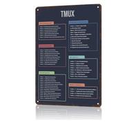 RNUMLIGH Retro Tin Sign Tmux Shortcuts Quick Reference Table Programmer Humor Gift For Coder Hacker Geek 8 X 12 inch