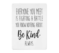 RNUMLIGH Rustic Be Kind Always Sign Metal Tin Plaque with Compassionate Quote Inspirational Wall Decor for Living Room Office 8 X 12 inch