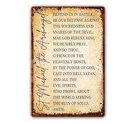 RNUMLIGH Saint Michael Metal Wall-Art Home 12x8 Inch
