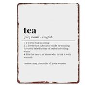 RNUMLIGH Sarcastic Tea Definition Tin Plate Novelty Wall Decor for Drinkers Coffee Corner Bakery 8 X 12 in