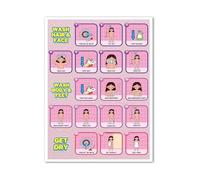 RNUMLIGH Self Care Routine Chart Visual Schedule Poster for Bath Time Shower Steps Learning Aid for Toddlers Home Daycare(Unframed,08x12inch(20x30cm))