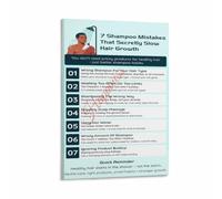 RNUMLIGH Seven Shampoo Habits Slowing Hair Growth Poster | Using wrong shampoo for your hair type disrupts pH balance and scalp health(Unframed,16x24inch(40x60cm))