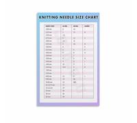 RNUMLIGH Sewing Needle Size Chart Poster Knitting Crochet Gauge Reference Guide for Crafting Studio Decor(Framed,12x18inch(30x45cm))