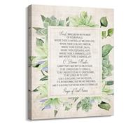 RNUMLIGH St Francis Peace Prayer Wall-Art Inspirational Quote Canvas Print Religious Home Decor for Bedroom Living Room(Unframed,08x12inch(20x30cm))