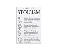 RNUMLIGH Stoic Virtues Poster, The Four Pillars of Stoicism Canvas Art, Philosophy Wall Decor for Book Lovers and Thinkers(Framed,16x24inch(40x60cm))