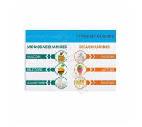 RNUMLIGH Sugars of the World Poster - Global Kitchen Knowledge Infographic, Conversation Starter Canvas Art for Foodies and Home(Framed,12x18inch(30x45cm))