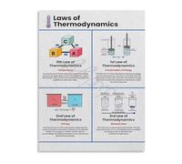 RNUMLIGH The Four Laws of Thermodynamics Physics Educational Poster Canvas Art for Office Library Wall Decor(Framed,16x24inch(40x60cm))