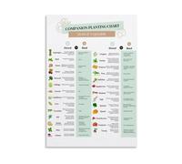 RNUMLIGH Vegetable Companion Planting Chart Seed Starting Guide Gardening Basics Poster for Garden Shed Greenhouse and Home Kitchen Decor(Unframed,12X18inch(30X45cm))