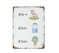 RNUMLIGH Vintage Calculus Tin Sign Derivative Art Decor Math Teacher Gift Metal Wall-Art for Classroom Study Room Home Office 8 X 12 Inch