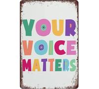 RNUMLIGH Vintage Metal Plaque Your Voice Matters Retro Tin Sign Home Kitchen Bar Wall Decor Funny Inspirational Art 8 X 12 in